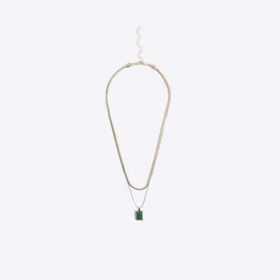 Gold Cubic Zirconia Necklace sold by River Island