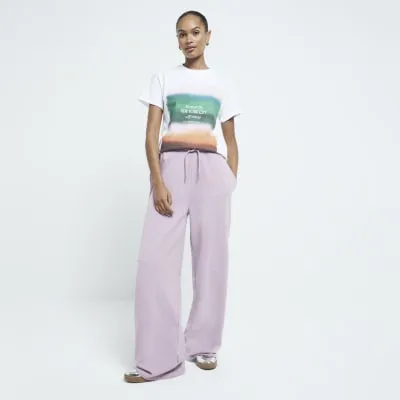 White Ombre Graphic Print T-shirt sold by River Island