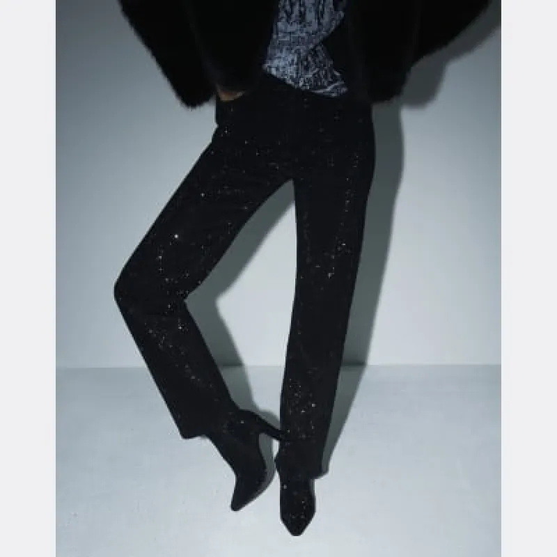 Black Embellished Heeled Boots sold by River Island