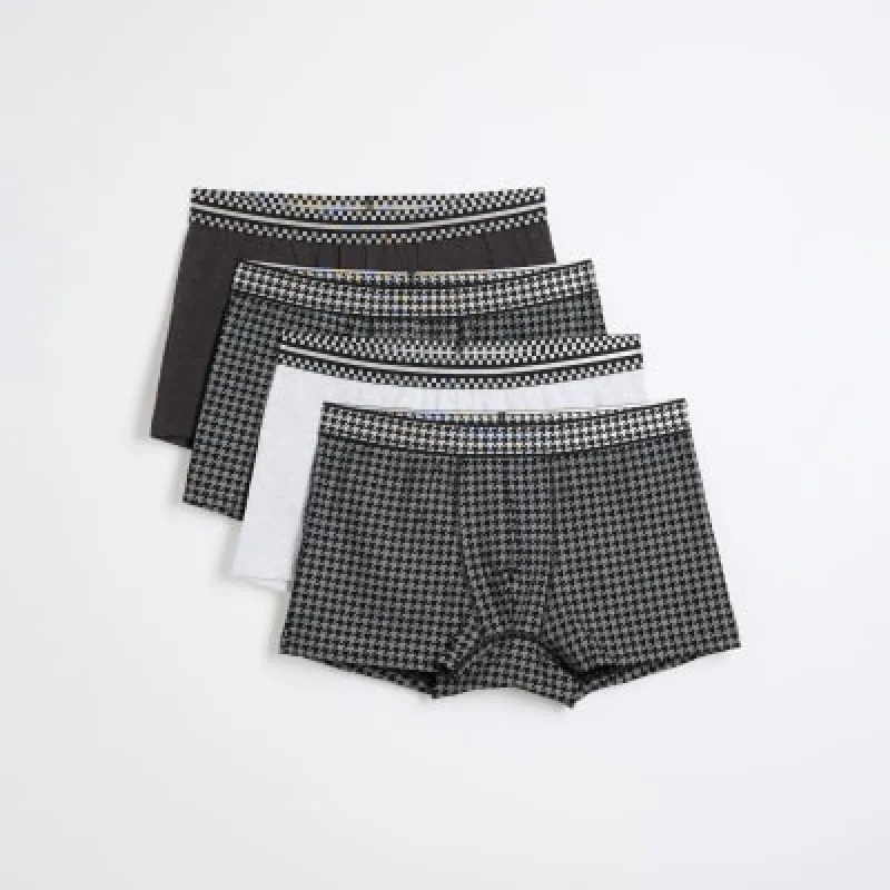 4PK Silver Dogtooth Trunks sold by River Island