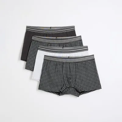 4PK Silver Dogtooth Trunks sold by River Island