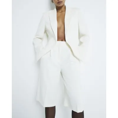 Cream Bermuda Tailored Tux Shorts sold by River Island