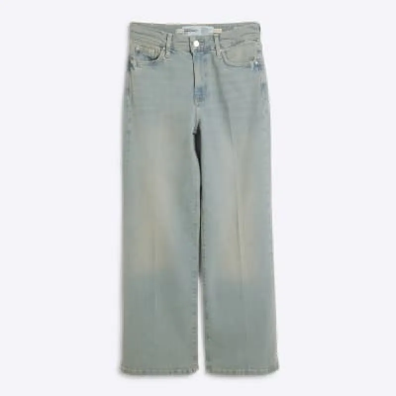 Petite Blue High Rise Wide Leg Jeans made by River Island