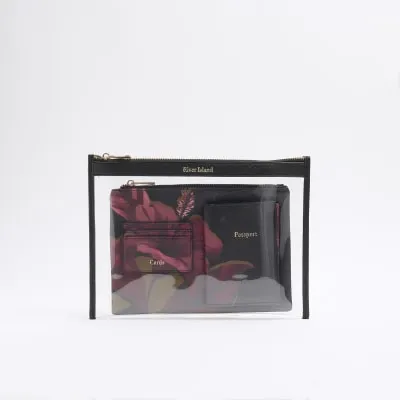 Black Floral Travel Wallet Bundle sold by River Island