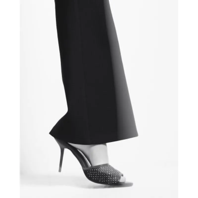 Black Mesh Diamante Heeled Mules sold by River Island