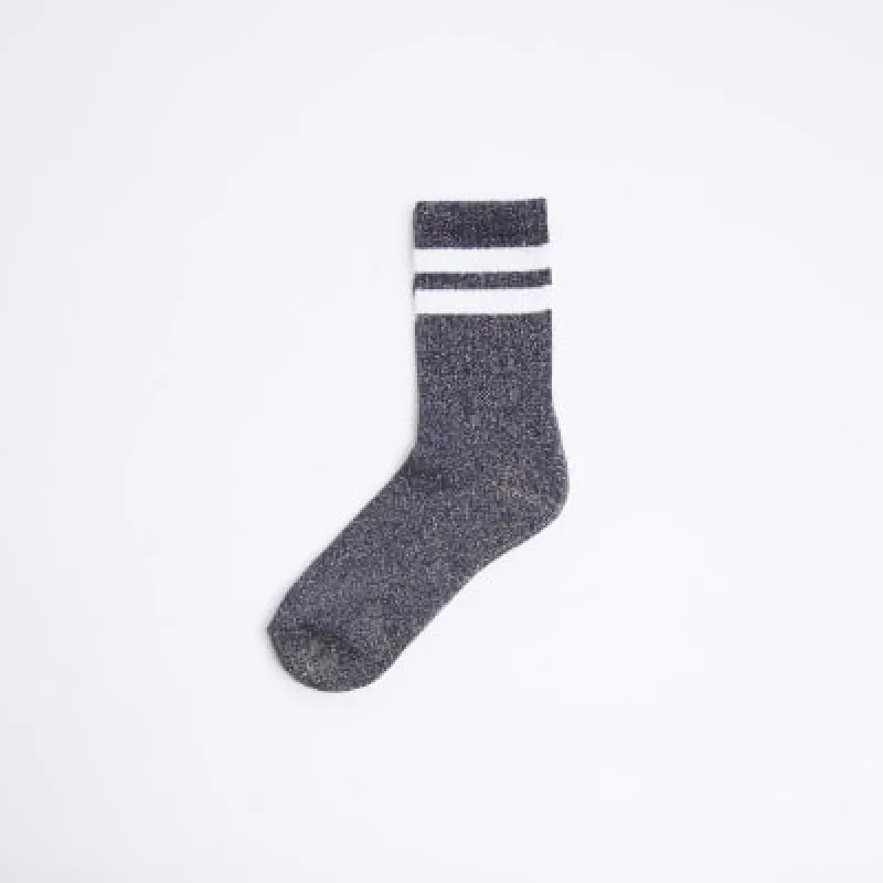 Navy Metallic Sports Socks sold by River Island
