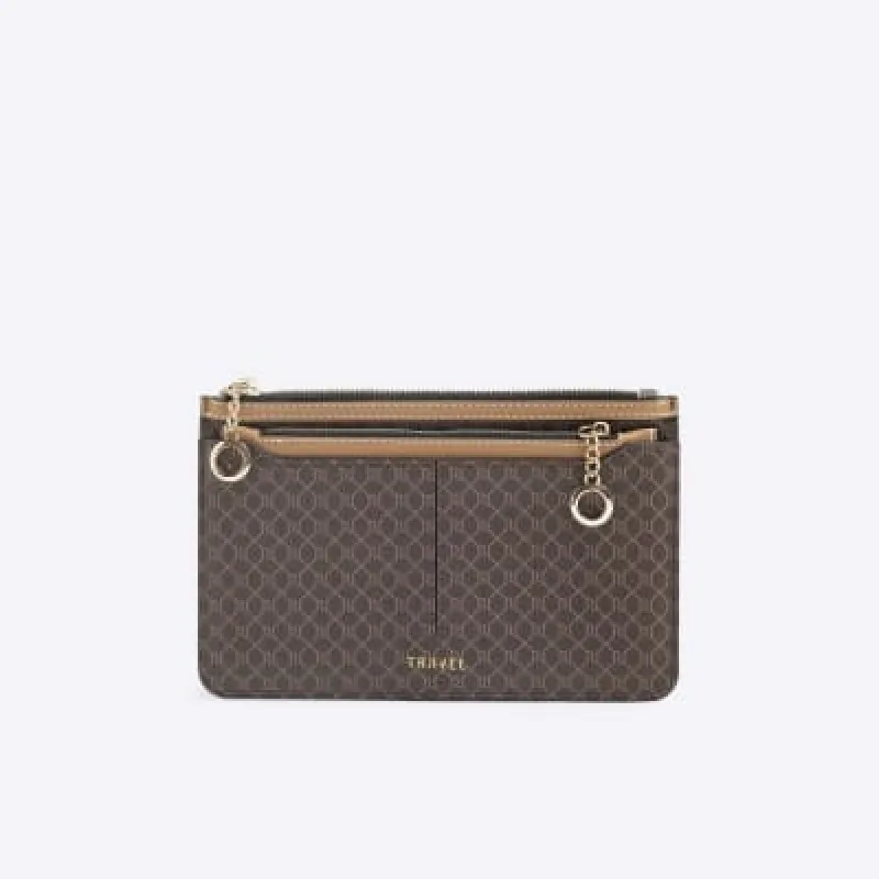 Brown Faux Leather RI Monogram Travel Wallet sold by River Island