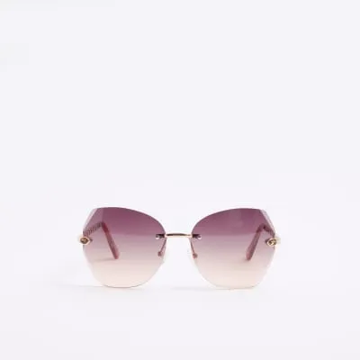 Rose Gold Oversized Sunglasses sold by River Island
