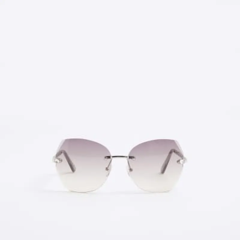 Silver Oversized Sunglasses sold by River Island