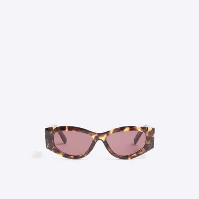 Tortoiseshell Cat Eye Chain Sunglasses sold by River Island