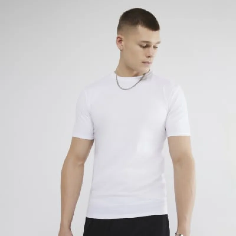 White Muscle Fit T-Shirt sold by River Island