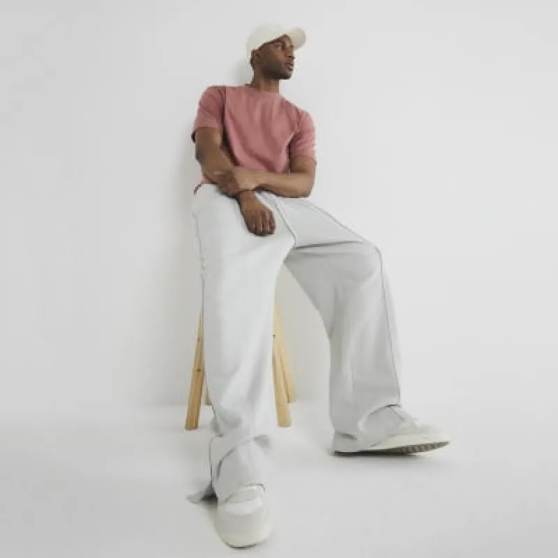 Pink Regular Fit Embroidery T-Shirt sold by River Island