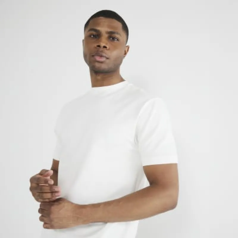 Beige Slim Fit Short Sleeve Twill T-Shirt sold by River Island