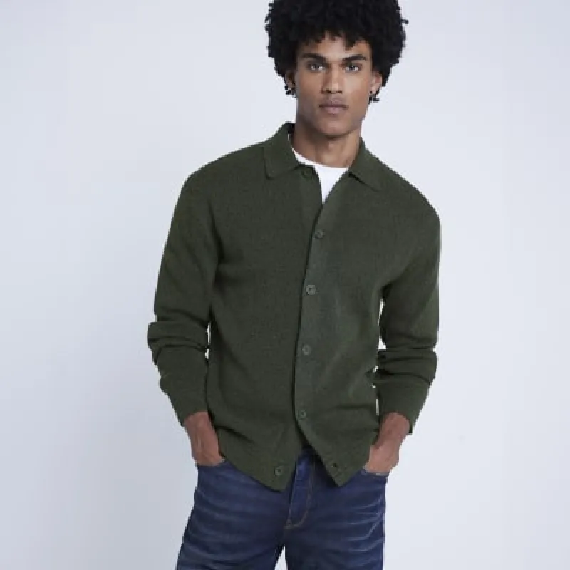 Green Slim Fit Knit Cardigan sold by River Island