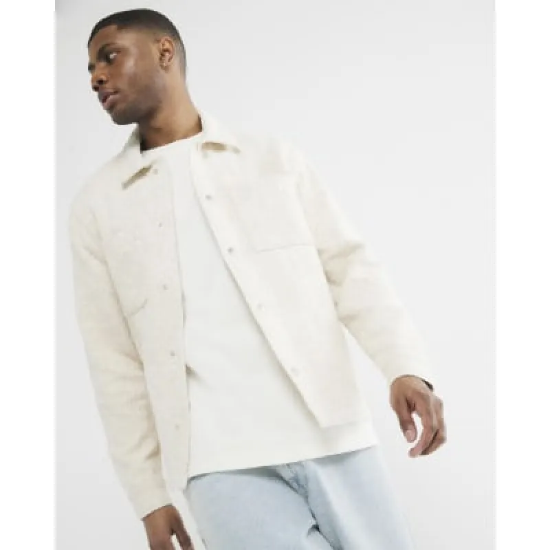 Beige Long Sleeve Tapestry Paisley Over Shirt sold by River Island