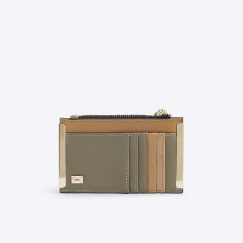Khaki Faux Leather Knot Pull Card Holder sold by River Island