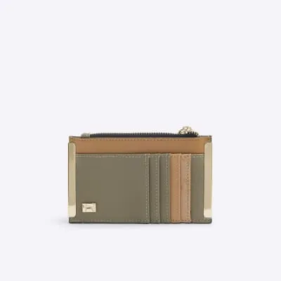 Khaki Faux Leather Knot Pull Card Holder sold by River Island