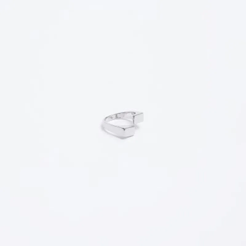Silver colour asymmetric wrap ring sold by River Island