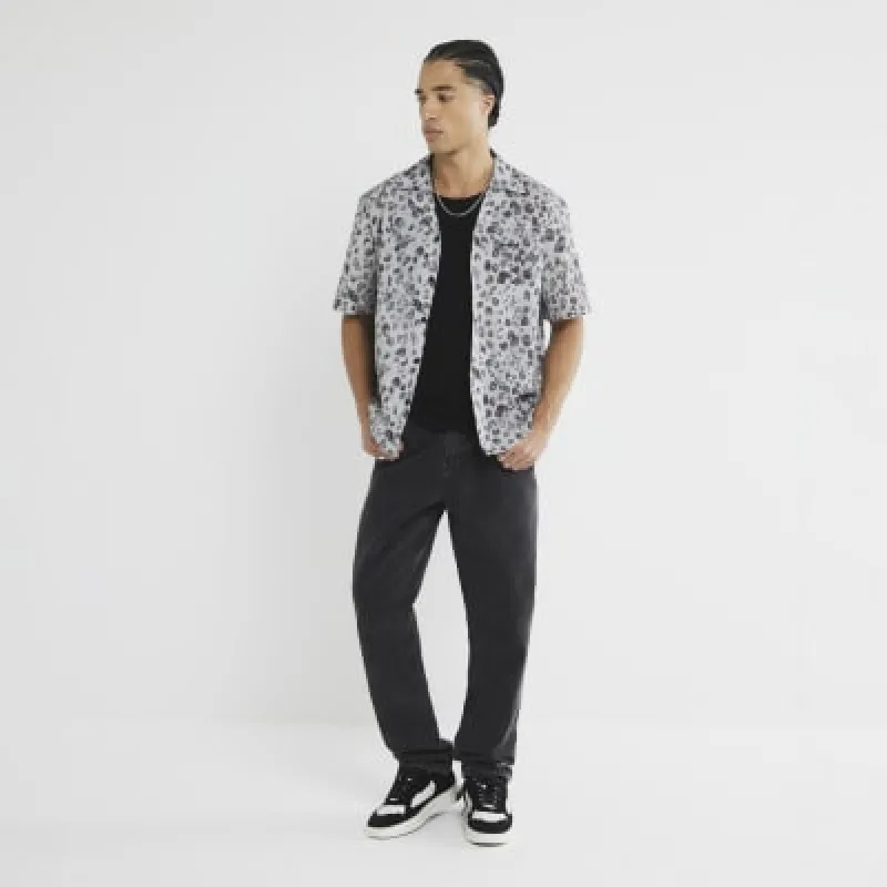 Grey Leopard Print Shirt sold by River Island