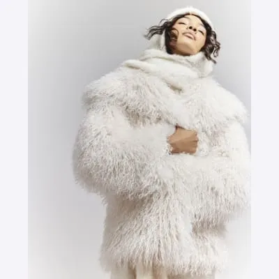 River Island Womens Cream Faux Fur Jacket sold by River Island