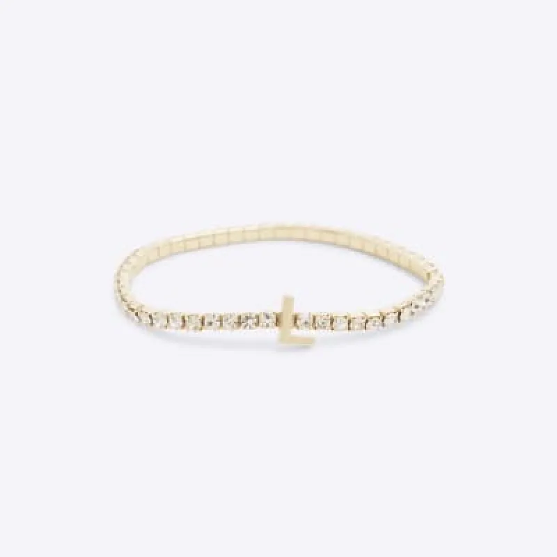 Gold Initial L Bracelet sold by River Island