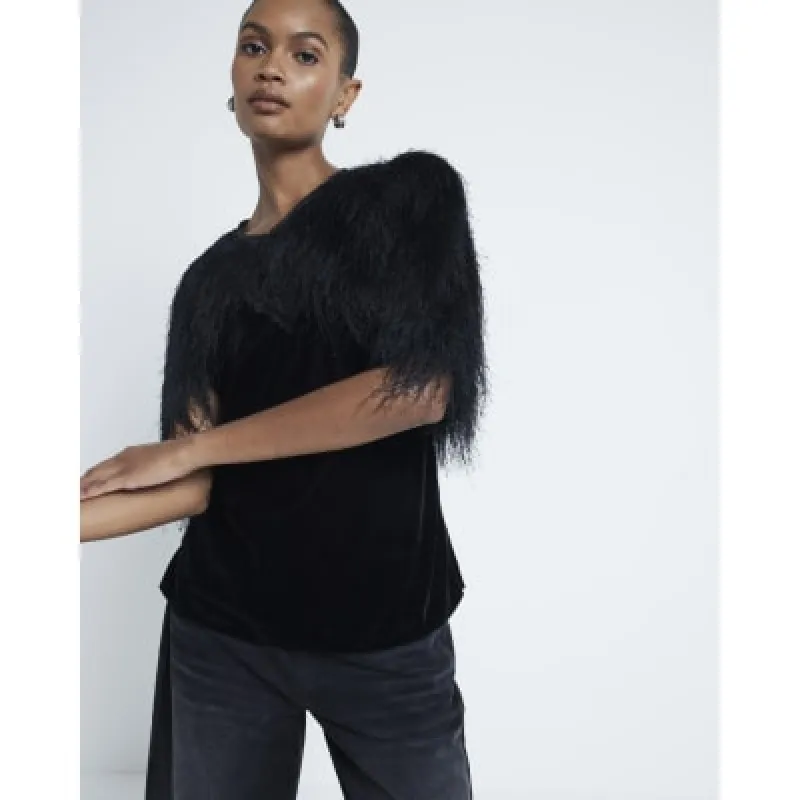 Black Tassel Occasion Cape sold by River Island