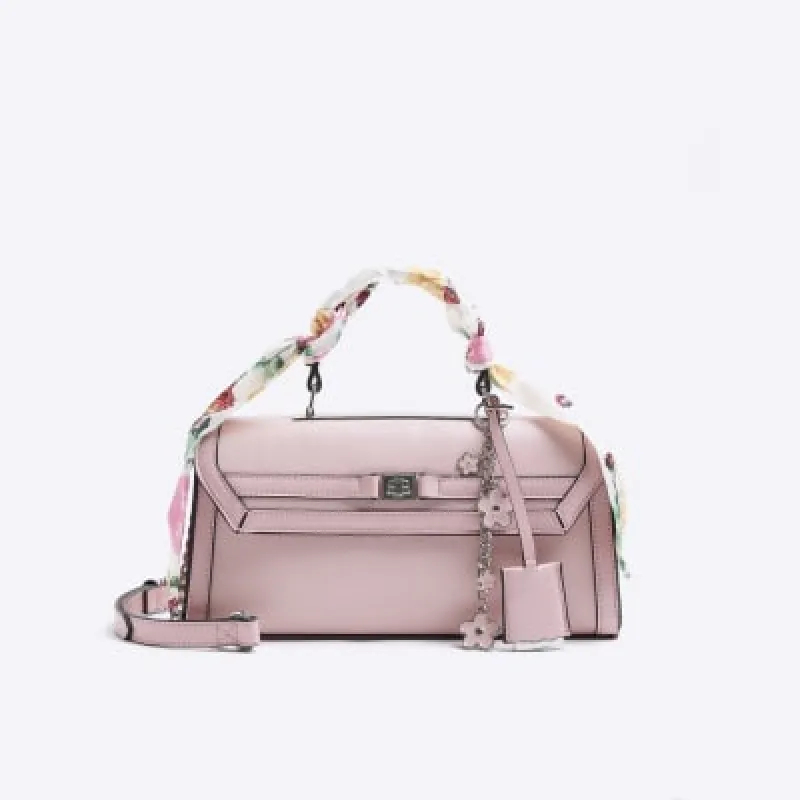 Pink Faux Leather Mini Tote Cross Body Bag sold by River Island