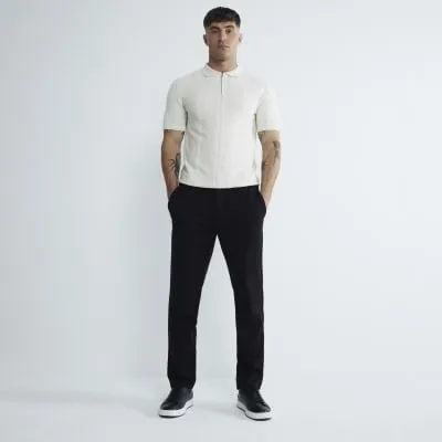 Black Slim Fit Pull On Twill Joggers sold by River Island