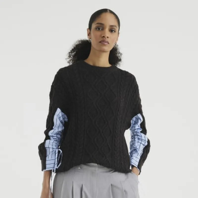 Grey Hybrid Knitted Jumper sold by River Island