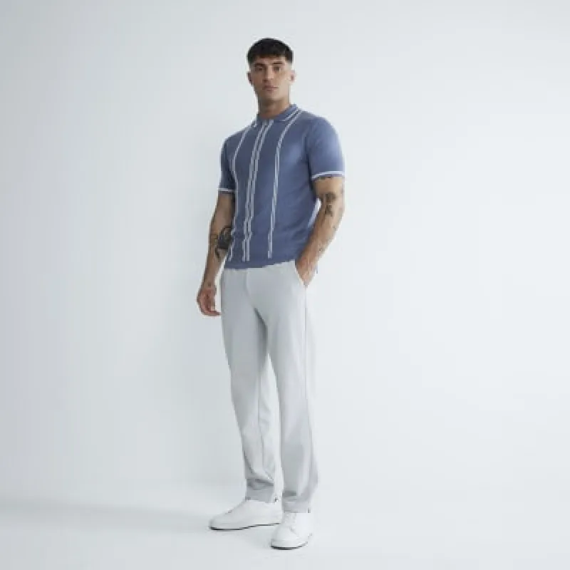 Grey Slim Fit Pull On Twill Joggers sold by River Island