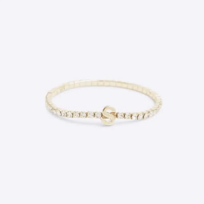 Gold Initial S Bracelet sold by River Island