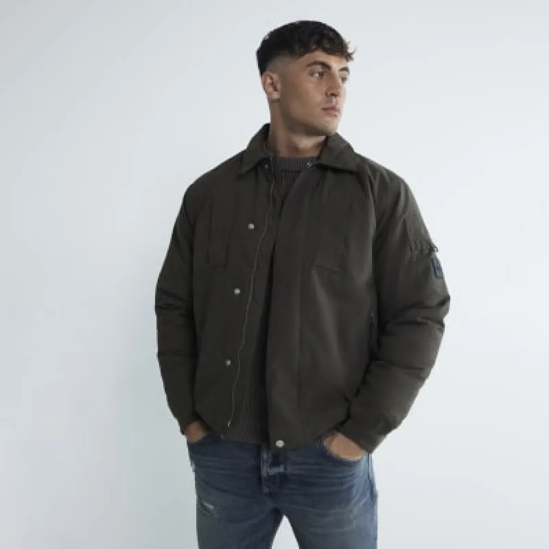 Khaki Padded Utility Jacket sold by River Island