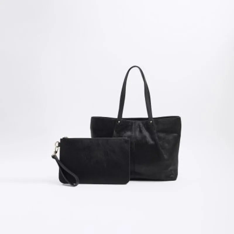 Black Leather Shopper Bag Bundle sold by River Island