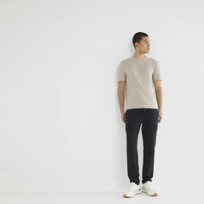 Stone Muscle Fit Short Sleeve T-Shirt sold by River Island