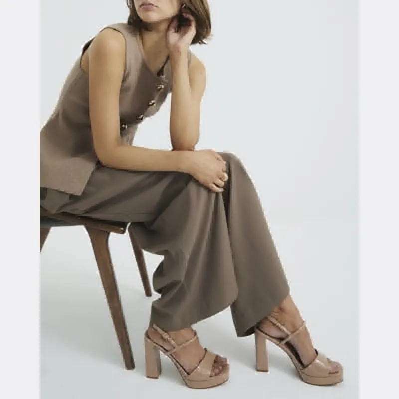 Pink Sling Back Platform Sandals sold by River Island