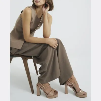 Pink Sling Back Platform Sandals sold by River Island