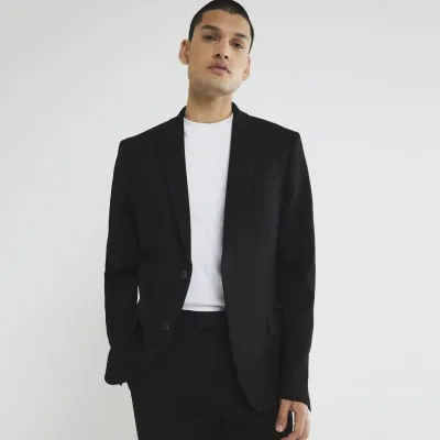 Black Skinny Fit Blazer sold by River Island