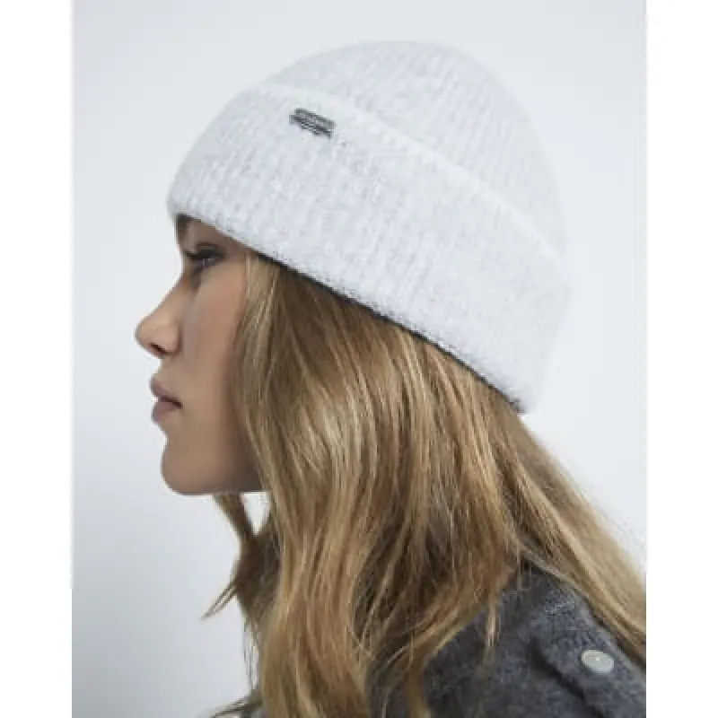 Grey Blanket Stitch Beanie Hat sold by River Island
