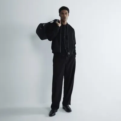 Black Suedette Bomber Jacket sold by River Island