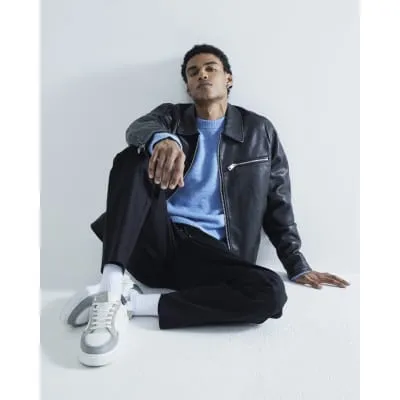 Black Slim Fit Elastic Chino Joggers sold by River Island