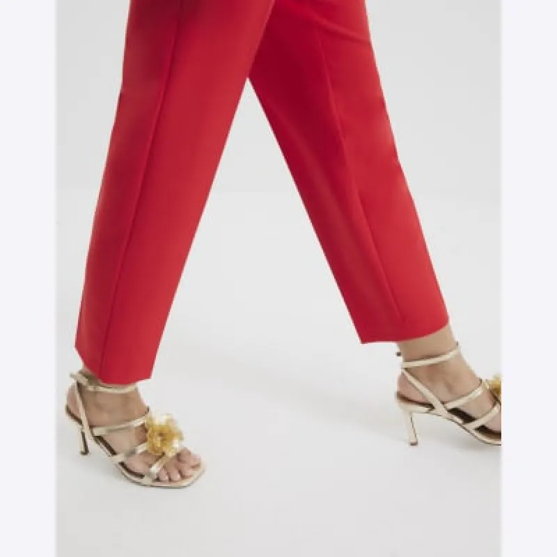 Gold Faux Leather Floral Trim Heeled Sandals sold by River Island