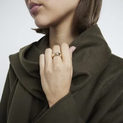 Gold Pear Stone Chunky Ring sold by River Island