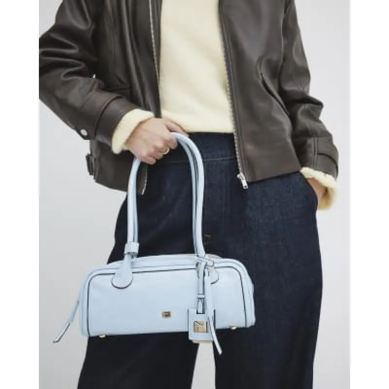 Blue Faux Leather Shoulder Bag sold by River Island