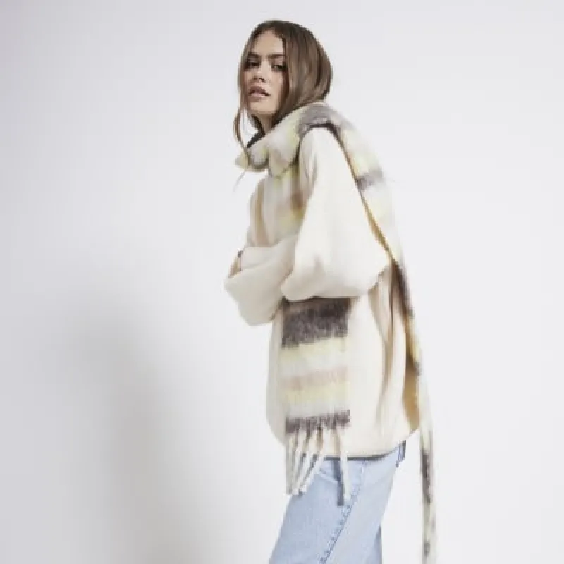 Yellow Stripe Scarf sold by River Island