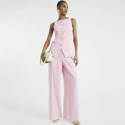 Pink Wide Leg Trousers sold by River Island
