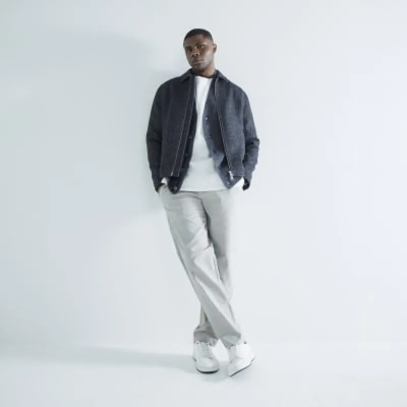 Grey Slim Fit Elastic Chino Joggers sold by River Island