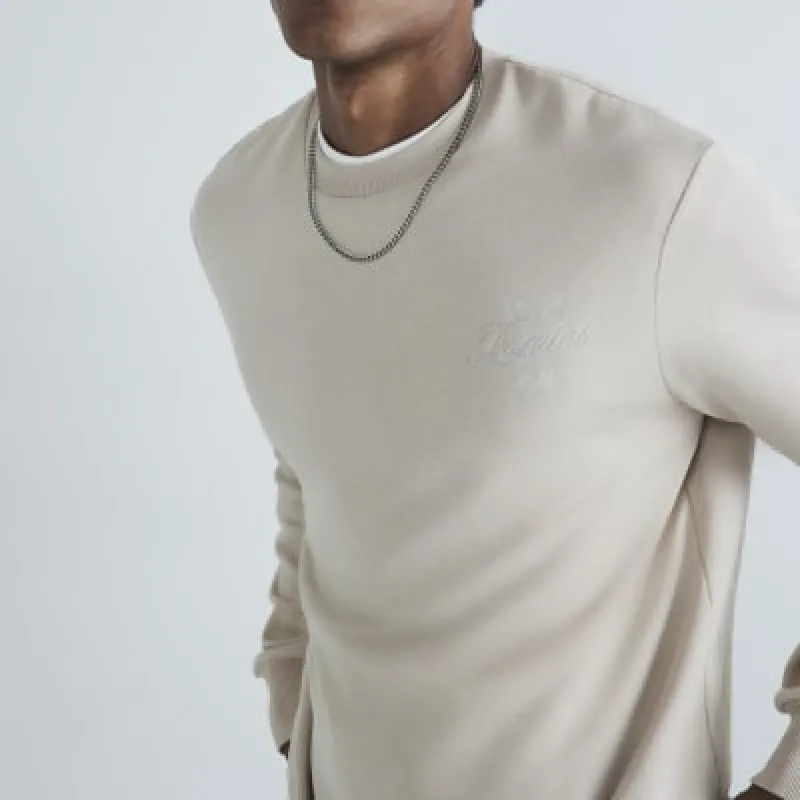 Stone Regular Fit Gothic Luminis Sweatshirt sold by River Island