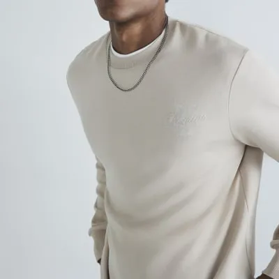 Stone Regular Fit Gothic Luminis Sweatshirt sold by River Island