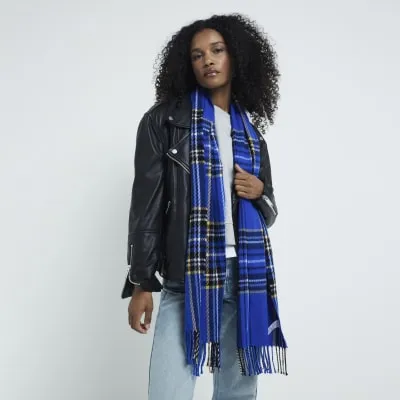 Blue Check Scarf sold by River Island