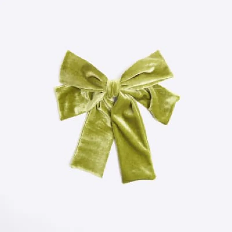 Green Velvet Bow Hair Clip sold by River Island
